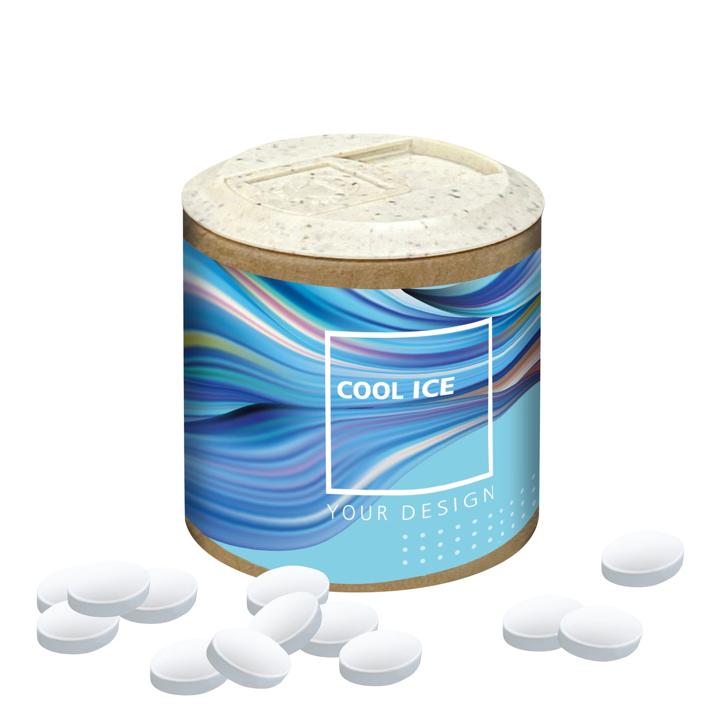 Papier-Werbedose mit Cool Ice