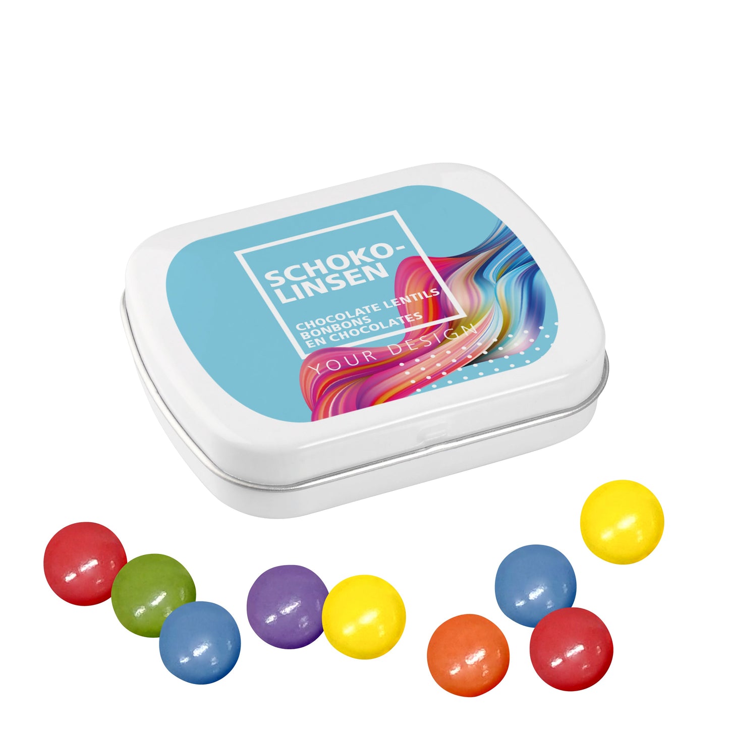 Mini Klappdose mit Schokolinsen