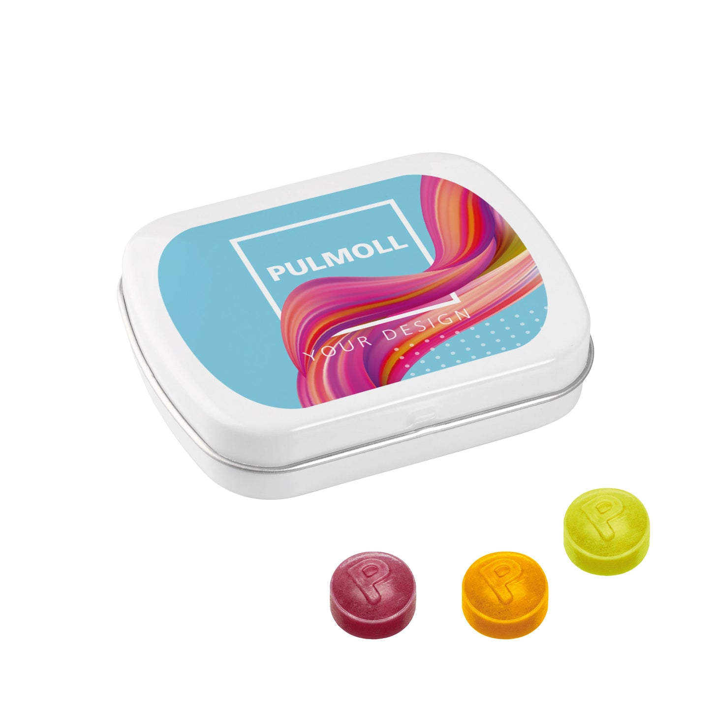 Mini-Klappdose mit Pulmoll Pastillen