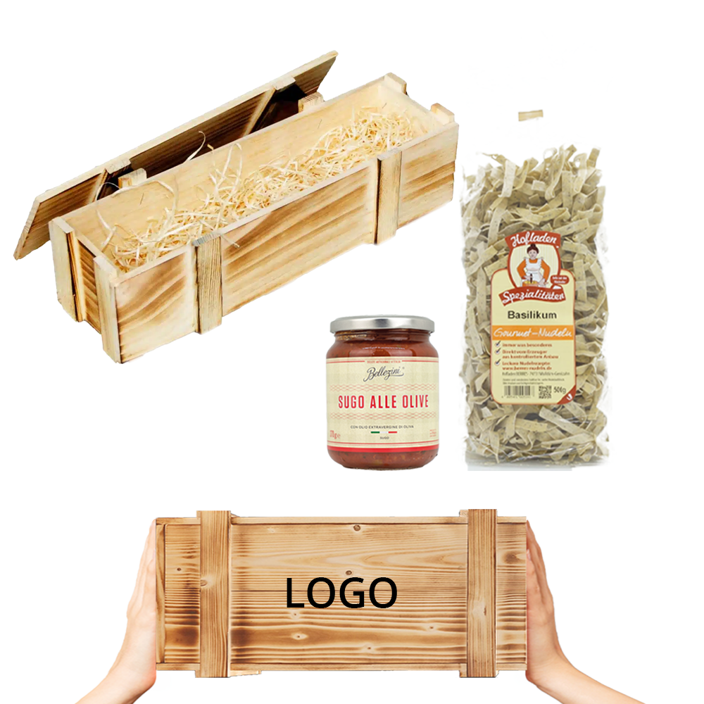 Jubiläum Holzkiste Pasta Set
