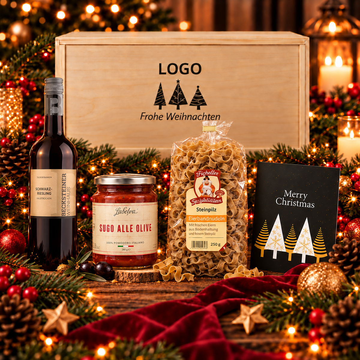 Weihnachtskiste "Pasta & Alkohol"